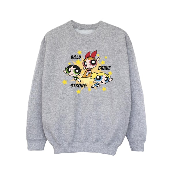 Powerpuffpinglorna Flickor Djärva Modiga Starka Sweatshirt 7-8 År Sports Grey 7-8 Years