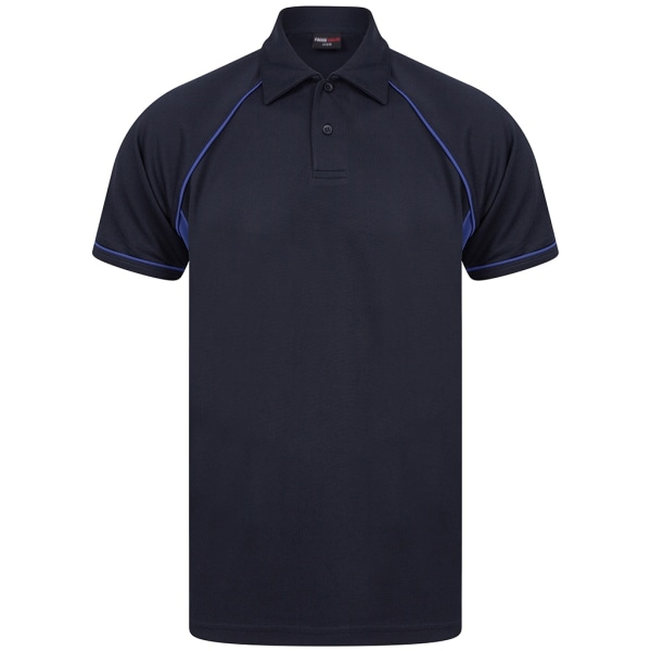 Finden och Hales Herr Performance Piped Polo Shirt S Marinblå/Royal Navy/Royal Blue S