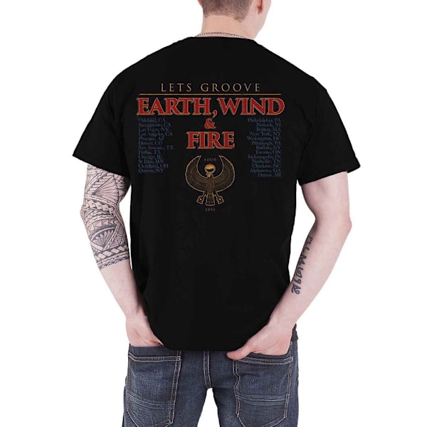 Earth, Wind & Fire Unisex Vuxen Let´s Groove T-shirt med tryck på baksidan Black XL