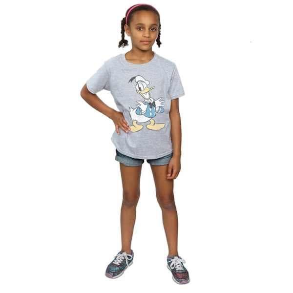 Disney Girls Donald Duck Posing Bomull T-shirt 5-6 År Sport Sports Grey 5-6 Years