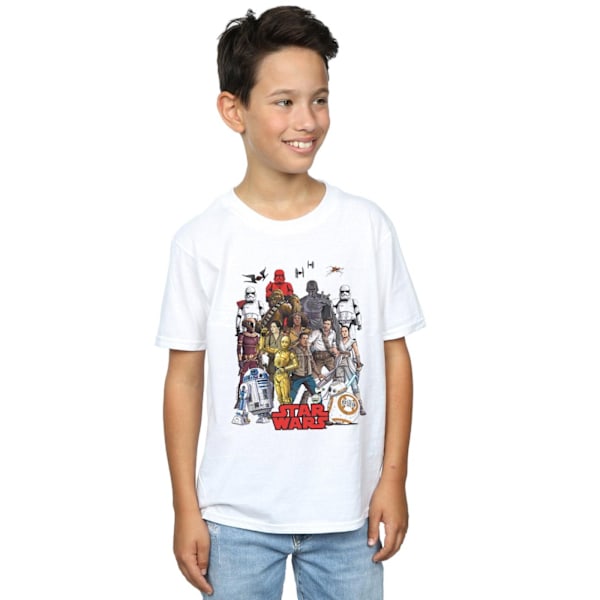 Star Wars Boys The Rise Of Skywalker Karaktär Collage T-Shirt White 5-6 Years