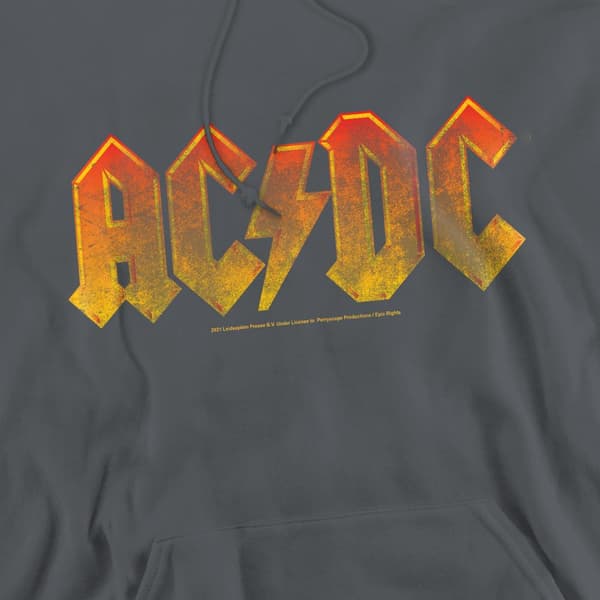AC/DC Herr Gradient Logotyp Huvtröja L Kolgrå Charcoal L