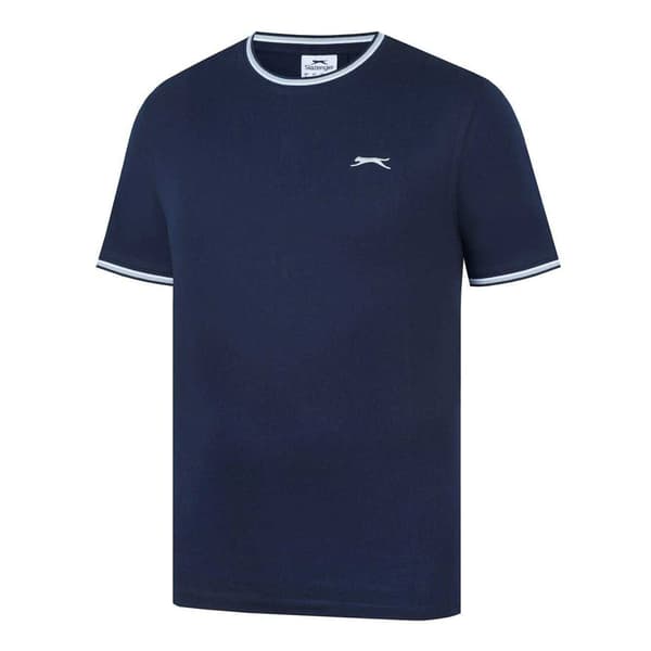 Slazenger Herr T-shirt i bomull S Marinblå Navy S