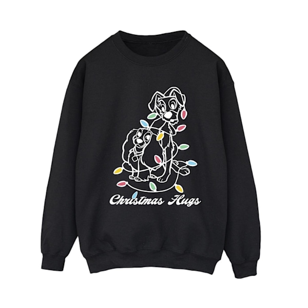 Disney Dam/Kvinnor Lady Och Lufsen Julkramar Sweatshirt Black XL