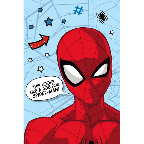 Spider-Man Microflanell Star Filt 150cm x 100cm Blå/Röd Blue/Red 150cm x 100cm