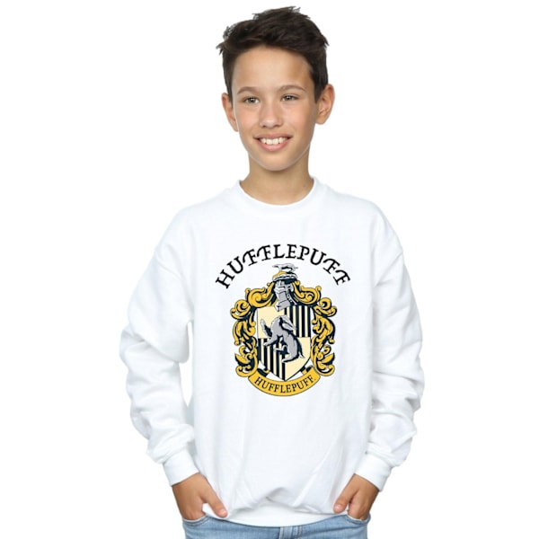 Harry Potter Pojkar Hufflepuff Sweatshirt 7-8 År Vit White 7-8 Years