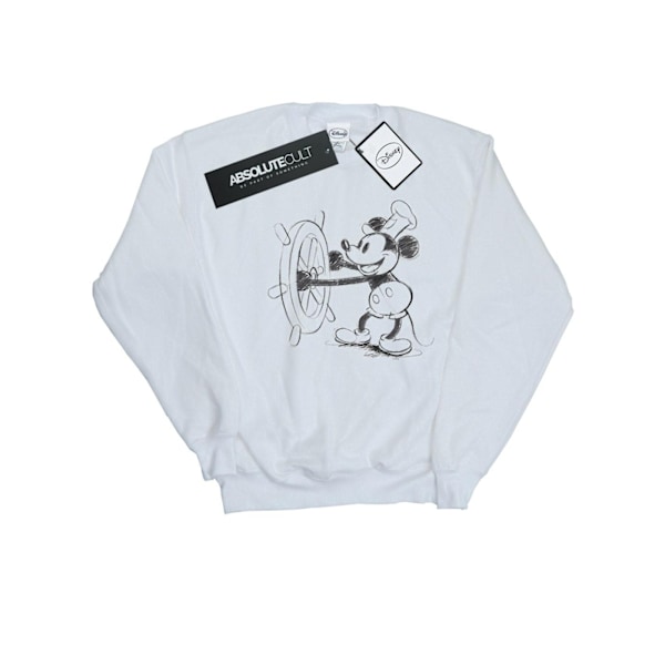 Disney Herr Mickey Mouse Steamboat Sketch Sweatshirt XXL Vit White XXL