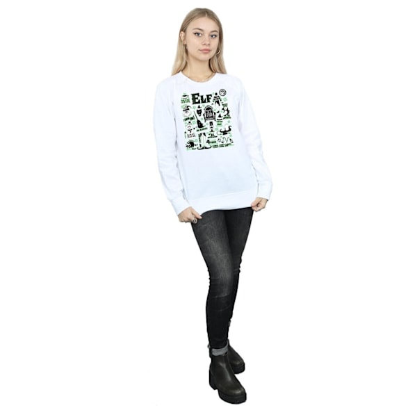 Elf Dam/Damer Infografisk Poster Sweatshirt XL Vit White XL