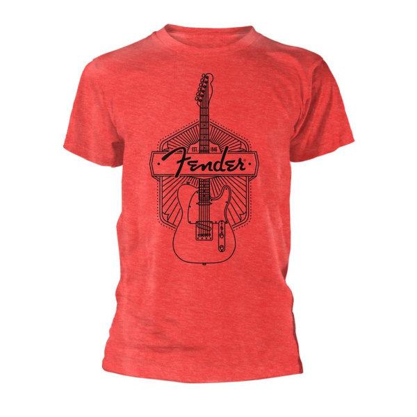 Fender unisex vuxen Est. 1946 T-shirt S Röd Red S