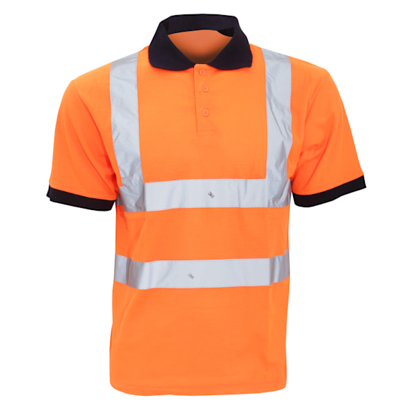 Yoko Hi-Vis kortärmad poloskjorta / Herrarbetskläder (2-pack) Hi Vis Orange XL