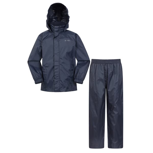 Mountain Warehouse Barn/Barn Pakka Vattentät Jacka Och Byxa Navy 5-6 Years