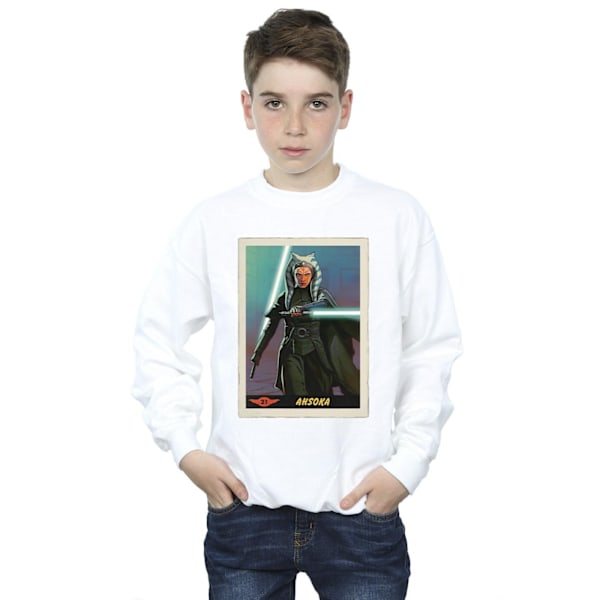 Star Wars Pojkar The Mandalorian Ahsoka Sweatshirt 9-11 År Vit White 9-11 Years