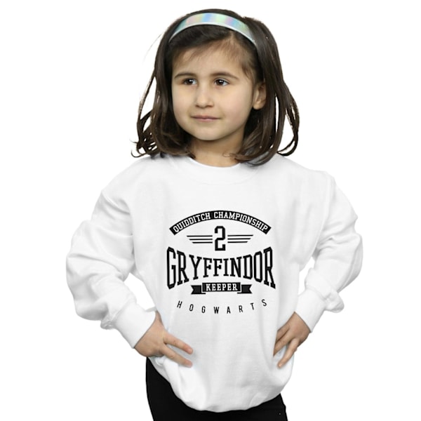 Harry Potter Tjejer Gryffindor Keeper Sweatshirt 7-8 År Vit White 7-8 Years