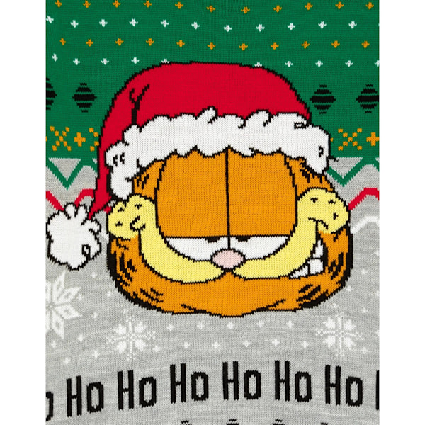 Garfield Unisex Vuxen Stickad Jultröja M Grå/Grön Grey/Green M