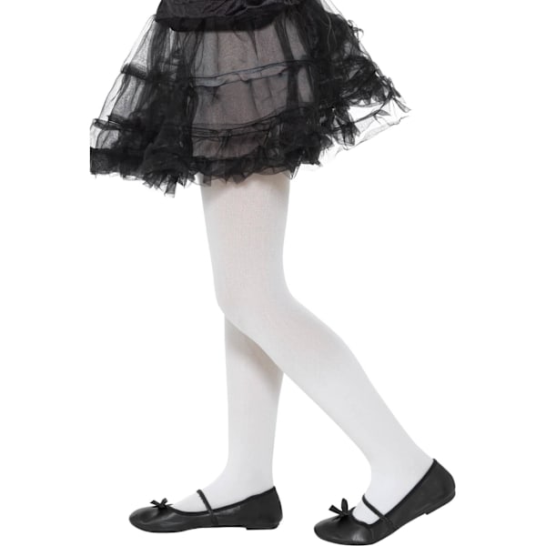 Smiffys Flickor Opaque Tights 6-12 År Vit White 6-12 Years