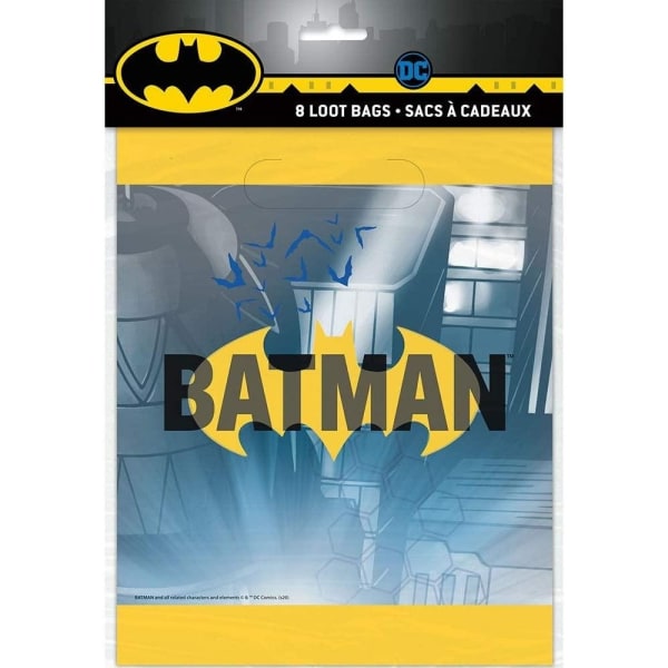 Batman festpåsar i plast (pack med 8) One Size Grå/Gul Grey/Yellow One Size