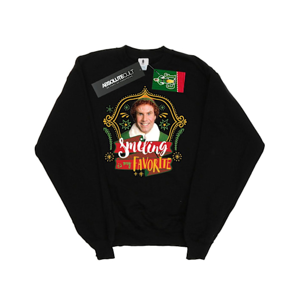 Elf Boys Buddy Smiling Sweatshirt 7-8 år Svart Black 7-8 Years