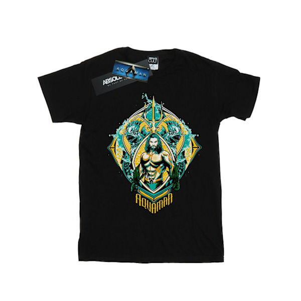 DC Comics Boys Aquaman The Trench Crest T-Shirt 7-8 år Svart Black 7-8 Years