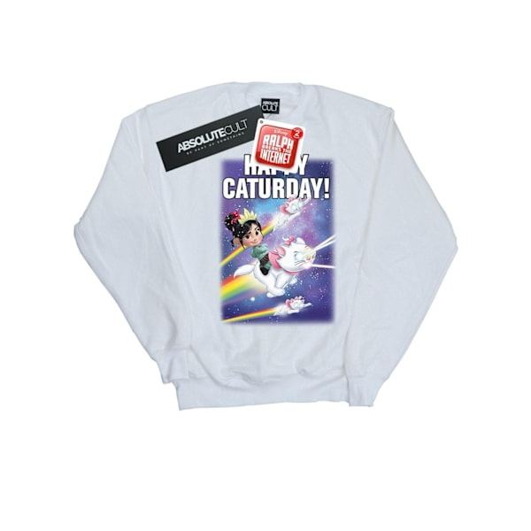 Disney Herr Wreck It Ralph Happy Caturday Sweatshirt M Vit White M