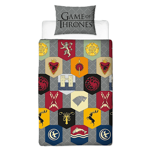 Game of Thrones ikoner påslakan set enkel grå Grey Single