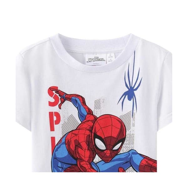 Spider-Man Barn/Barn Bomulls T-shirt 5-6 År Vit White 5-6 Years