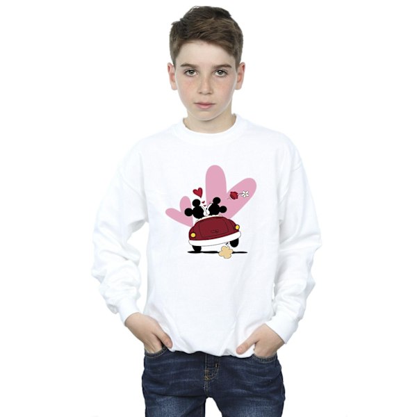 Disney Boys Mickey Mouse Car Print Sweatshirt 12-13 år Vit White 12-13 Years