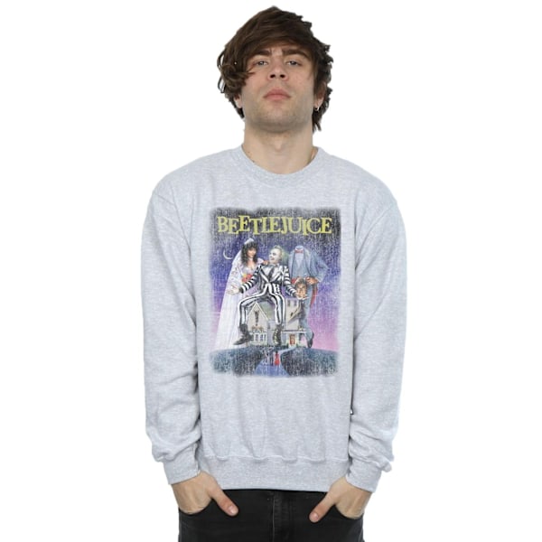 Beetlejuice Herr Distressed Poster Sweatshirt M Sports Grey Sports Grey M