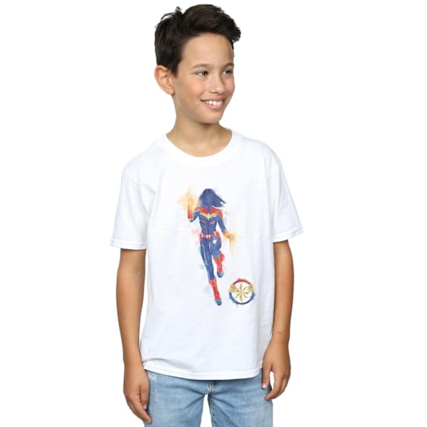 Marvel Boys Avengers Endgame Målad Captain Marvel T-shirt 5-6 White 5-6 Years