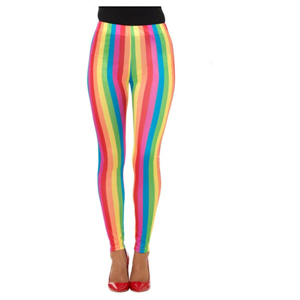 Smiffys Dam/Dam Clown Regnbågsleggings M Flerfärgad Multicoloured M