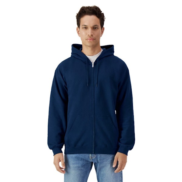 Gildan Softstyle Fleece Mellanvikt Helzip Hoodie M Marinblå Navy M
