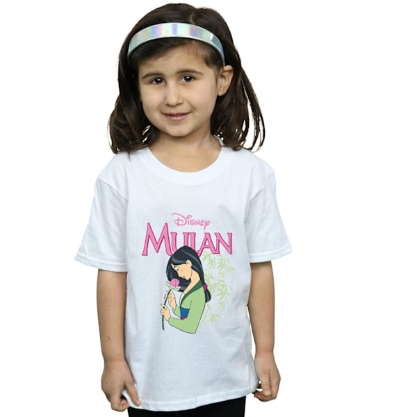 Disney Girls Mulan Pink Magnolia Bomull T-shirt 7-8 år Vit White 7-8 Years