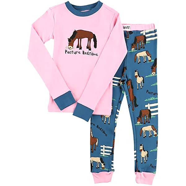 LazyOne Barnkläder/Barn Pasture Bedtime Långärmad Pyjamas Set Pink/Blue/Brown 4 Years