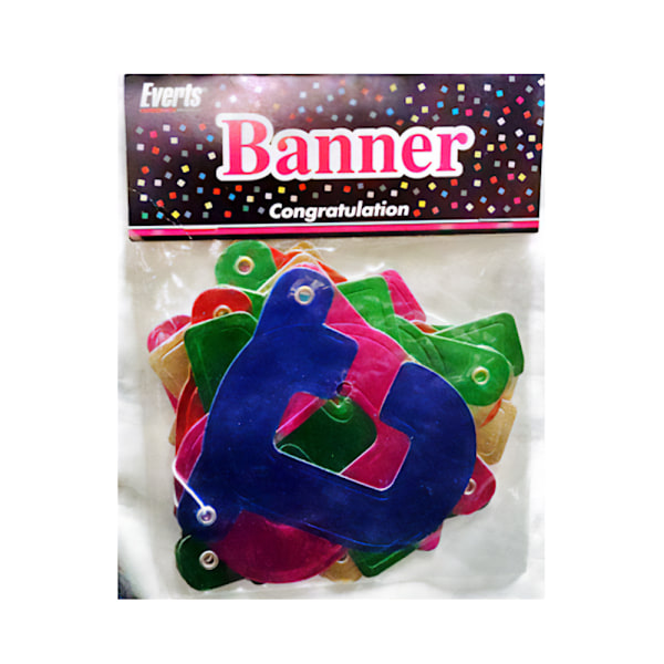 Everts Letters Grattis Banner En Storlek Flerfärgad Multicoloured One Size