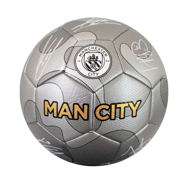 Manchester City FC Signature Football 5 Silver Silver 5