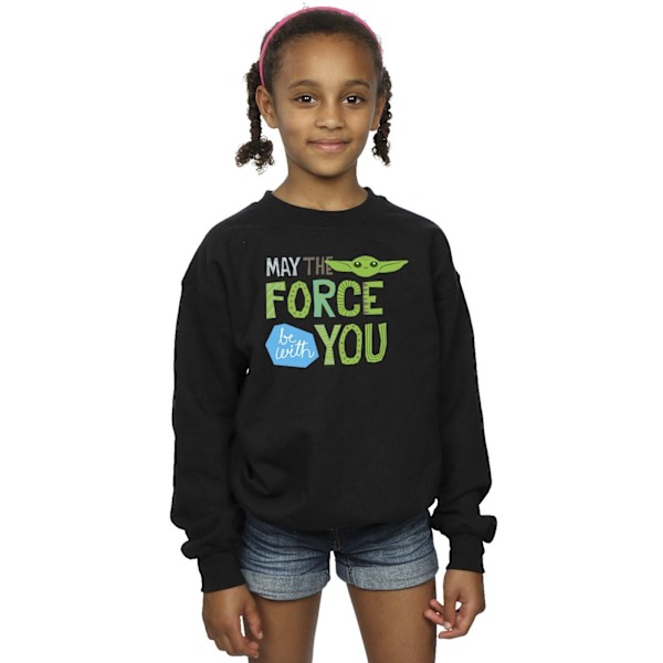 Star Wars Girls The Mandalorian May The Force Be With You Sweatshirt Black 12-13 Years