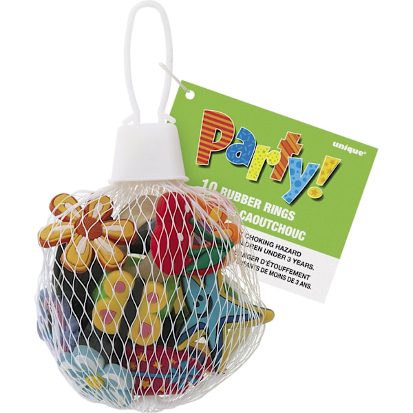 Unik festgummiring med stans (10-pack) En storlek Flerfärgad Multicoloured One Size