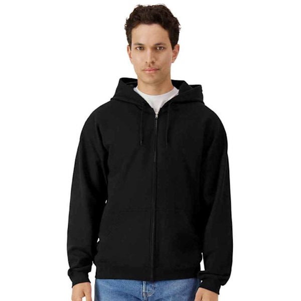 Gildan Herr Softstyle Mellantjock Full Zip Hoodie 4XL Svart Black 4XL