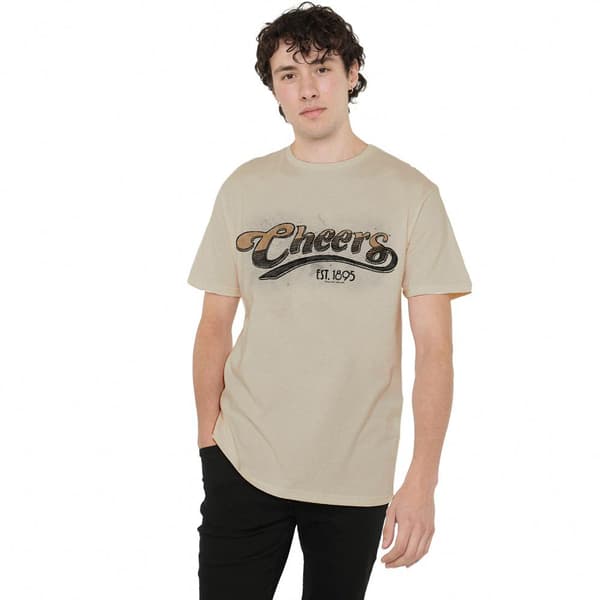 Cheers Herr Vattenfärgslogotyp T-Shirt M Sand Sand M