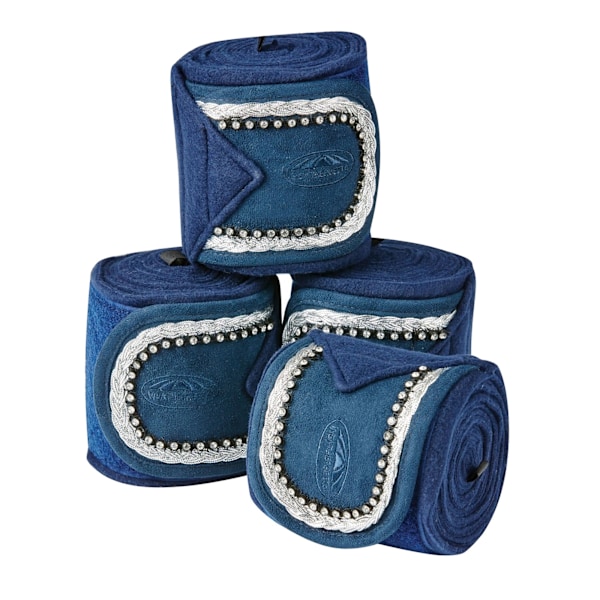 Weatherbeeta Fleece Bling Bandage för hästar (Set om 4) En storlek Navy One size