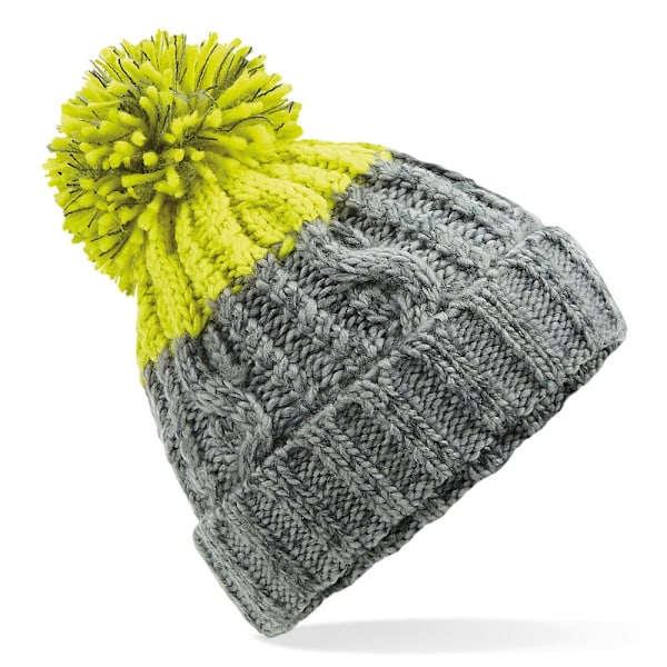 Beechfield Unisex Vuxen Apres Cuffed Beanie One Size Ljusgrå Light Grey/Citron One Size