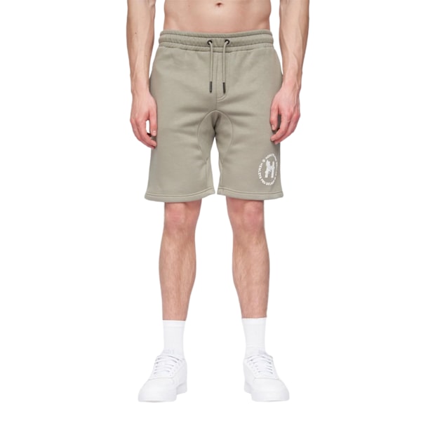Henleys Herr Metafone Sweatshorts L R Damm Olive Dusty Olive L R