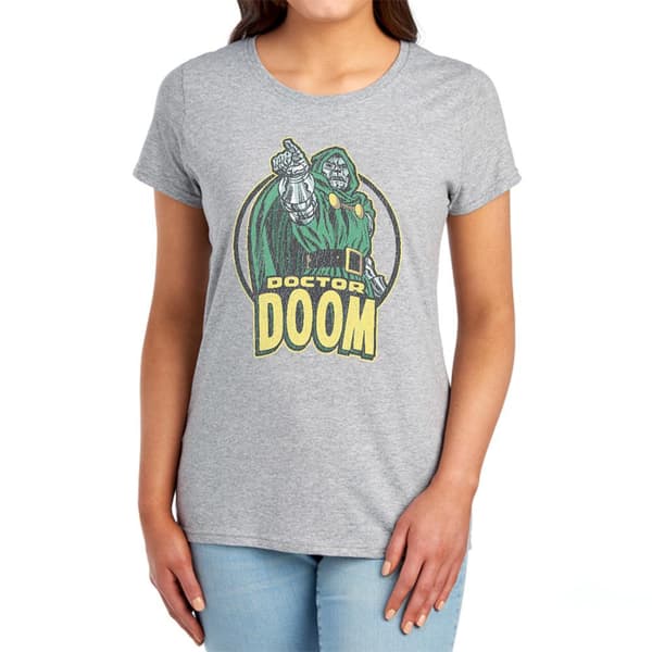 Marvel Comics Dam/Kvinnor Doctor Doom Figursydd T-shirt S Athlet Athletic Heather S