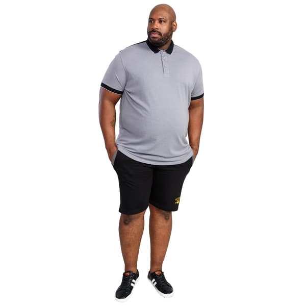 Duke Herr D555 Prinstead Piké Ribbad Krage Kingsize Pikétröja Grey/Black 3XL