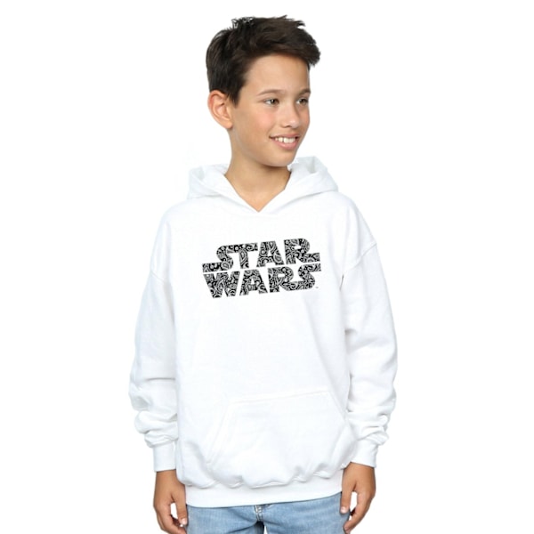 Star Wars Paisley Logo Hoodie 9-11 år Vit White 9-11 Years