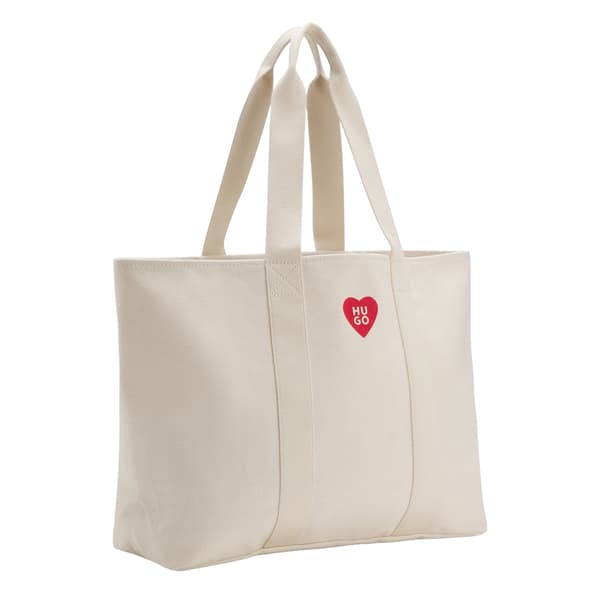 Hugo Becky Heart Canvas Vardagsväska One Size Vit White One Size