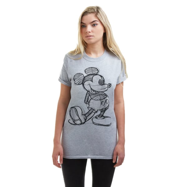 Disney Mickey Mouse Sketch T-shirt för damer/damer L Röd Red L
