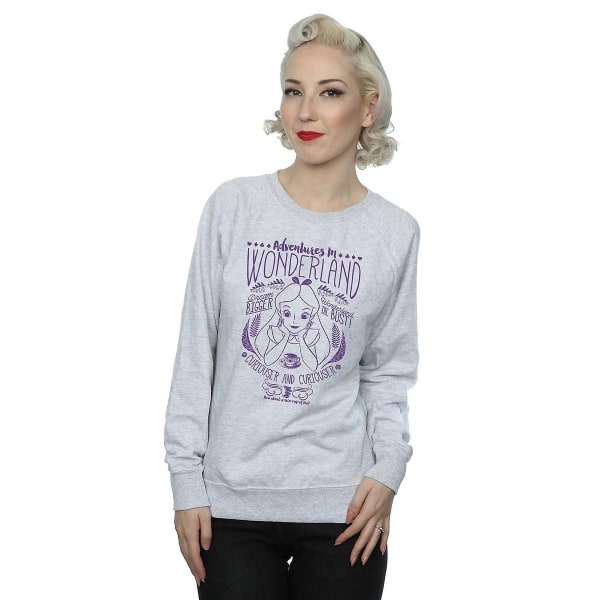 Alice In Wonderland Dam/Ladies Adventures Heather Sweatshirt Grey XL