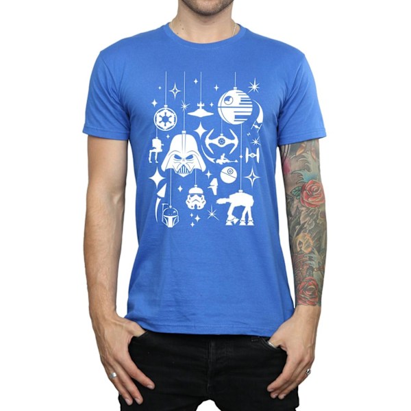 Star Wars Juldekorationer T-shirt L Royal Blue Royal Blue L