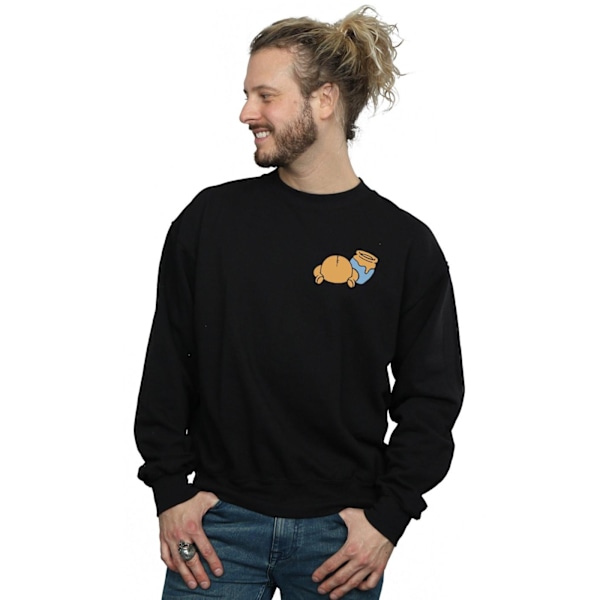 Disney Winnie The Pooh Bakside Brösttryck Sweatshirt 5X för män Black 5XL