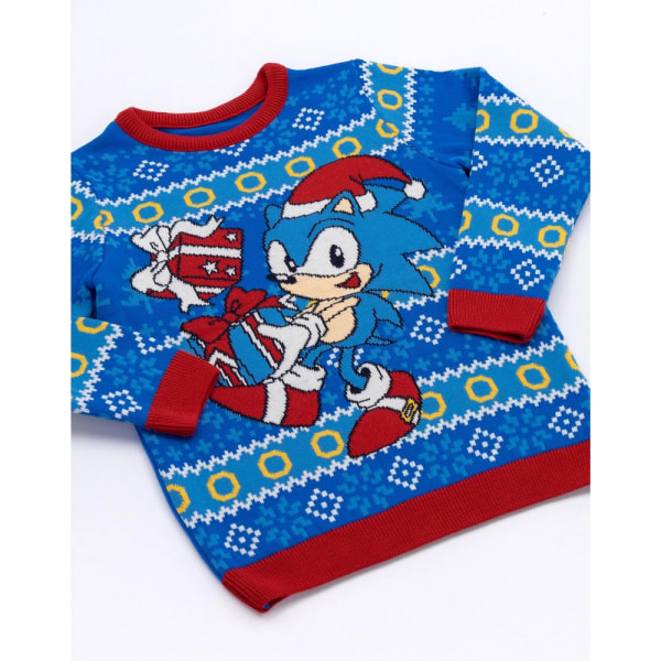 Sonic The Hedgehog barn/barn stickad jultröja 7-8 Sky Blue 7-8 Years